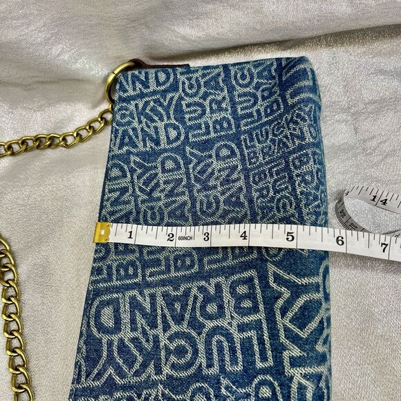 LUCKY BRAND Denim Logo Chain Strap Shoulder Bag Purse Y2K - Picture 8 of 10